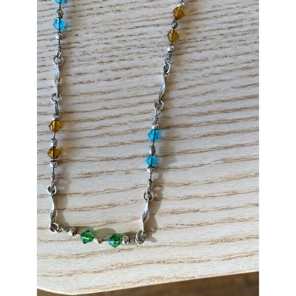 Adjustable Silver Necklace Colorful Beaded - Picture 4 of 4